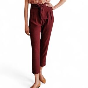 Sezane Austin Trousers in Burgundy Sz 32/US 0